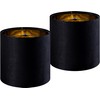 GOSO Tall Drum Velvet Black Lamp Shades Set of 2-