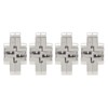 4Pcs Mini Zinc Alloy Cross Hidden Hinge 180 Degree Swing