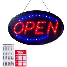KEBE LED Open Signs for Business, Ultra Bright High Visibility Advertisement Board Electric Display Sign for Bar Hotel Shop Window Glass Door, 19"x10"