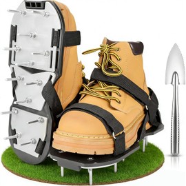 Lawn Aerator Shoes for Grass - Pre-Assembled Grass Aerator Shoes for Lawn - Soil Yard Aerator Tool for Aerating Patio Garden, Black