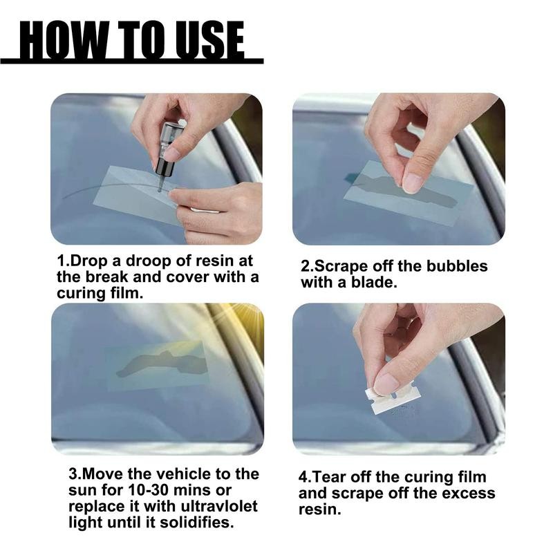 RAYHONG 2pcs Nano Windshield Crack Repair Fluid for Car Window