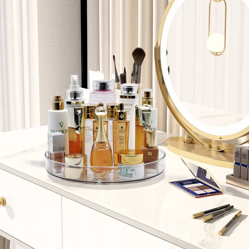 Amolliar 11" Clear Lazy Susan Organizer - 360° Rotating Turntable