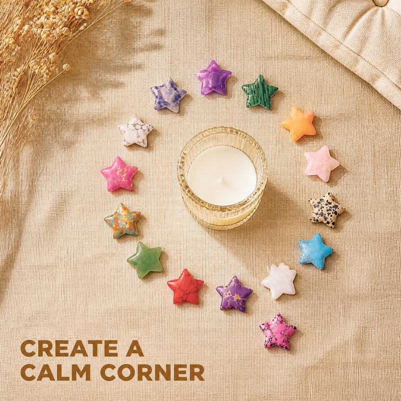 50 PCS Star Shaped Natural Crystal Stones 0.8inch for Meditation