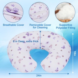 Plushii Nursing Pillow for Breastfeeding, Breathable Breast Feeding Pillow and Positioner with Removable Cover for More Support, Tummy Time and Bottle Feeding Support Pillow, Butterfly Dreams