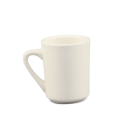 CAC China TM-8-W 8-Ounce Stoneware Tall Round Tierra Mug, 3 1/4-Inch, American White, Box of 36