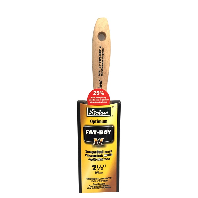 Richard 80737 Oval Angled Paint Brush with Wood Handle, 21/2"