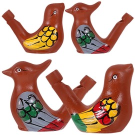 ibasenice Pack of 4 Cuddly Toy Water Whistles Toy Bird Toy Animal Pipe Bird Water Pipe Bird Pipe Made of Terracotta Ceramic Stocking Filler Manual Child Props