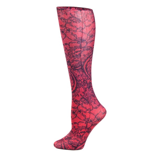 Celeste Stein Therapeutic Compression Socks, Rouge Lace, 15-20 mmHg, Moderate, Multi, 0.6 Ounce