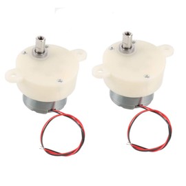 uxcell 2PCS DC 6V 5RPM High Torque Rotary Speed Dual Flat Tapping Shaft Deceleration Reducing Motor, 2-Wire Connecting