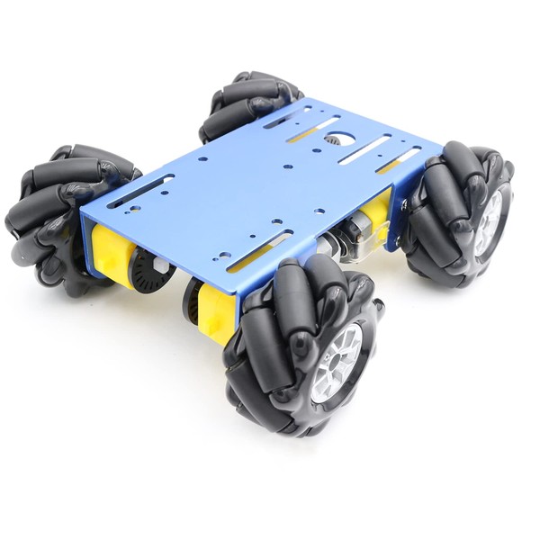 Professional 60mm Mecanum Wheel Car Chassis MC100 for Arduino/Raspberry pi/Micobit, Remote Control 4WD Metal Smart Robot Car Chassis Kit Omnidirectional Wheel with DC TT Motor DIY Toy AI ROS STEAM