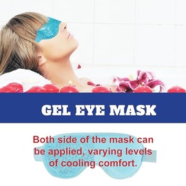 Usa Merchant - Mascarilla Para Ojos Fríos Y Calientes, Máscara De Gel Con Cuentas Para Ojos Secos, Ojeras, Alivio Del Estrés, Migrañas, Bolsa De Hielo