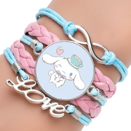 Kawaii Cinna Dog Insulated Lunch Bag with Bracelet Charm for Women, Reusable Large Capacity Lunch Box, Leakproof Lunch Tote Bag, Lunchbox Container Thermal Cooler Bag Food Handbags for Work