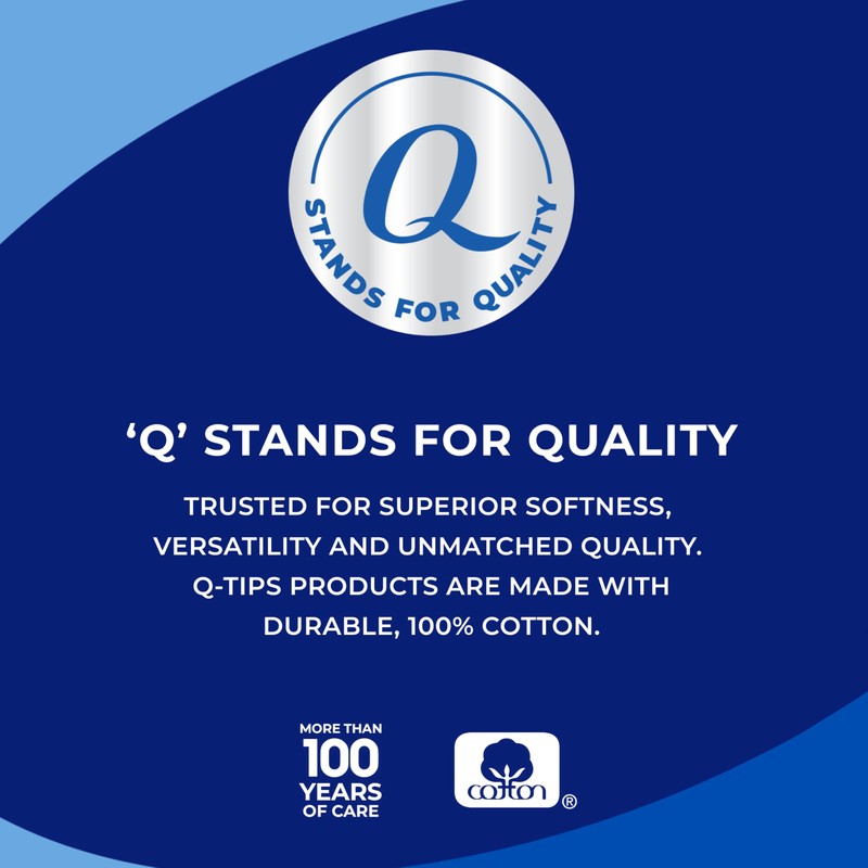 Q-Tips Premium Cotton Rounds for Face, 100% Cotton, Soft Lint