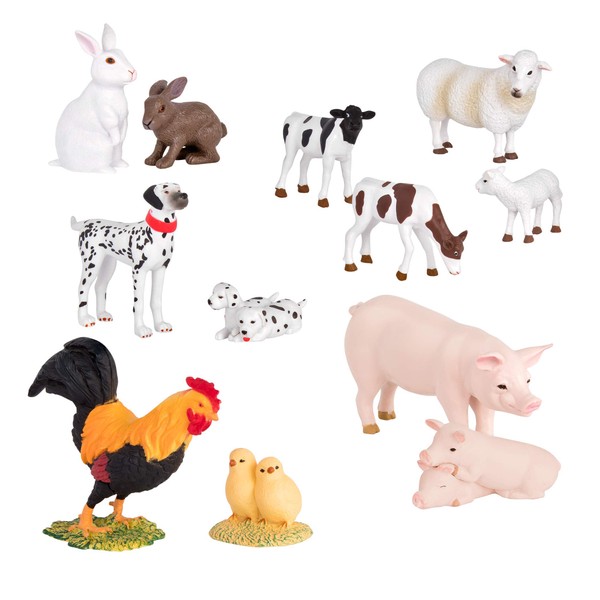 Terra by Battat – Toy Farm Animals – Cows, Dogs, Pigs & More – Realistic & Detailed Animal Toys for Kids – 6 Barnyard Animal Pairs – Farm Animal Set – 3 Years +