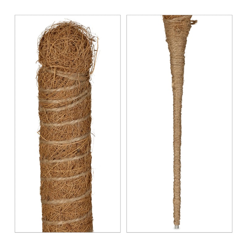 Relaxdays Coconut Sticks Set of 5 Flexible Plant Sticks for