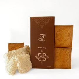 Zaman Sense Premium Aleppo Soap with 40% Laurel Oil, Pack of 3 (3 x 200 g) Including Cotton Soap Bag, Basic Natural Soap Made from Olive Oil, Vegan & Plastic-Free, Intensive Cleaning