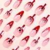 BABALAL Acrylic Press on Nails Medium Almond Fake Nails Red