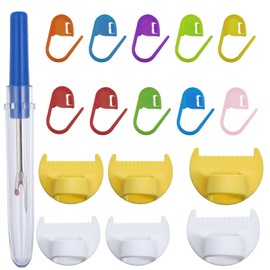 6 Pcs Edge Stitch Lock and Sewing Gauge - 4mm/3mm White & 3mm Yellow, Edge Sewing Lockranding Tool with Stitch Remover Tool, Sewing Needle Gauge Measuring Tool for Sewing Straight