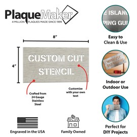 Customizable Stainless Steel Stencil - Offered in A Variety of Sizes (8 x 4)