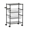 4 Tier Rolling Carts, Metal Wire Utility Cart with Wheels