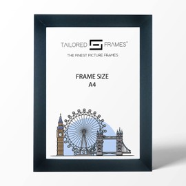 Tailored Frames Seattle Black A4 (29.7 x 21cm) Square Edge Single Picture Frame | Table Top & Wall Hanging Type | Photo Frame Without Mount
