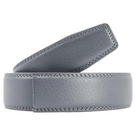 COTIDI 35mm Wide Automatic Ratchet Leather Man Belt Without Buckle, Grey C20, 125 cm
