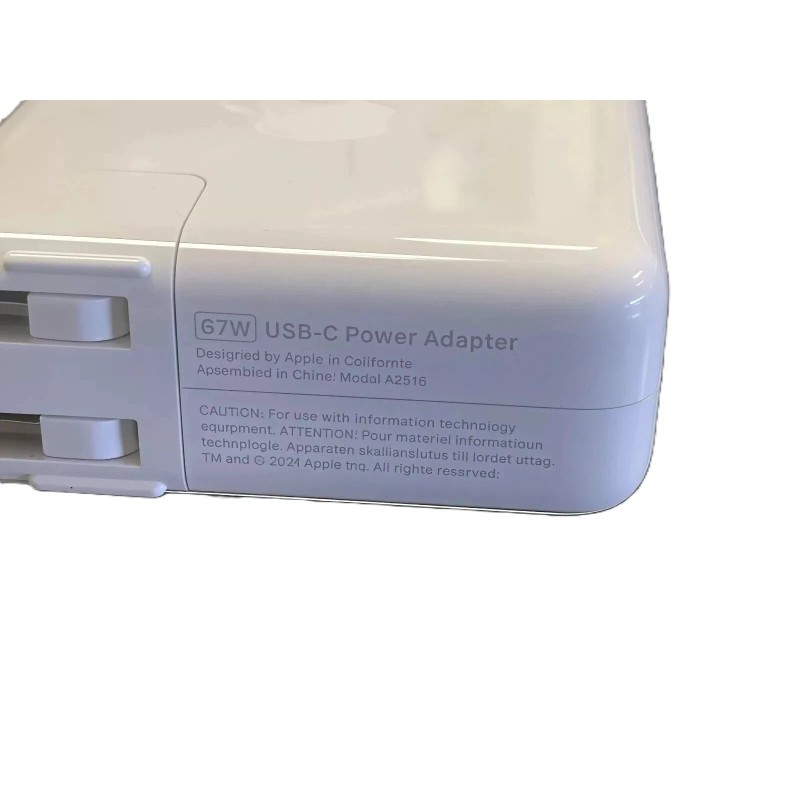 For Apple 67W USB-C Power Block Adapter Charger P/N A2518