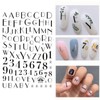 LANODO 8 Pcs Nail Stickers Alphabet 3D English Arabic Numerals