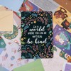 SUPERDANT Be Kind Greeting Card Organizer Flowers Wooden Loose Leaf