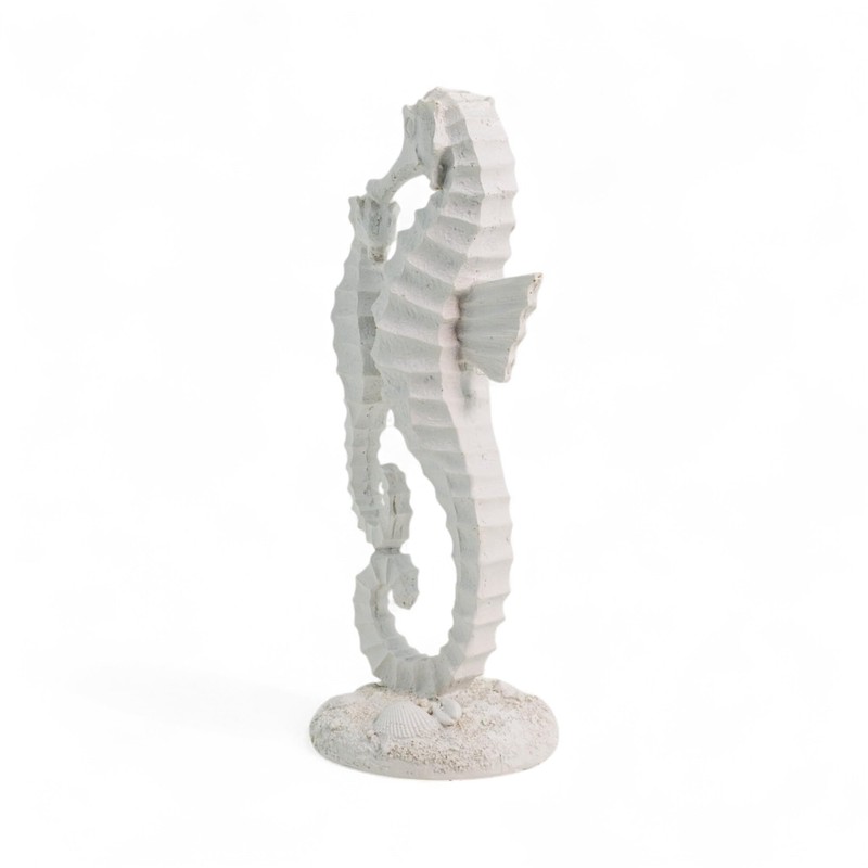 Artificial Seahorse 14 x 24 cm White Sea Decoration Mediterranean