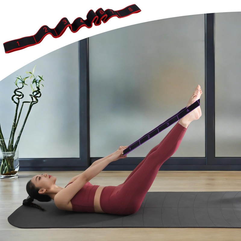 4pcs Numbered Fitness Resistance Bands, Stretching Strap with Clear Markings