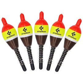 XFISHMAN Balsa Fishing Floaters Spring Bobbers Fishing Kit Tackle Floats Assortment for Crappie Panfish Walleyes (3/4" Shorty 5 Pack)