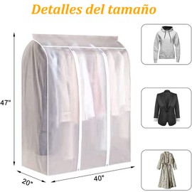 100 * 90 * 50cm Protector de Ropa Colgante，Bolsas para Ropa para Guardarropas, Bolsas de Almacenamiento el Armario Colgante Impermeable a Prueba de Polvo Translúcida con Cremallera Completa y Cinta
