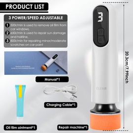 YLMFTNU Cordless Car Polishing Machine, Electric Car Buffer Polisher with 3 Speeds, 2000mAh Rechargeable Polisher with LED for Car Detailing