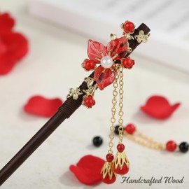 Waydress 4 Pcs Japanese Chinese Wooden Hair Sticks for Women(Classic Style)