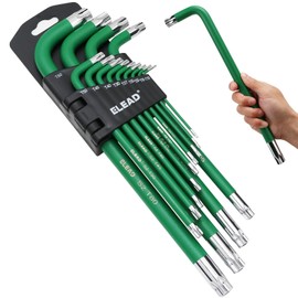 ELEAD Jumbo Torx Key Wrench Set | 13-Piece Durable S2 Star Keys | L-Shaped Long Arm Design | Sizes T10 to T80 | Automotive | Mechanic | Furniture | Professional Grade Tools