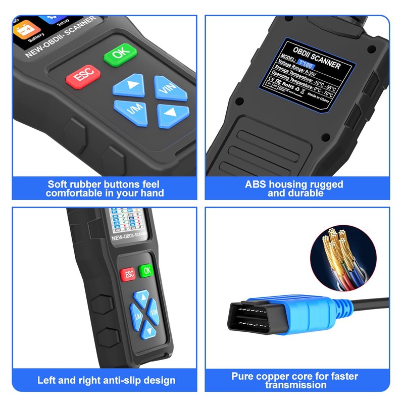 OBD2 Diagnostic Tool - OBDII/EOBD Diagnostic - Car Diagnostic OBD2