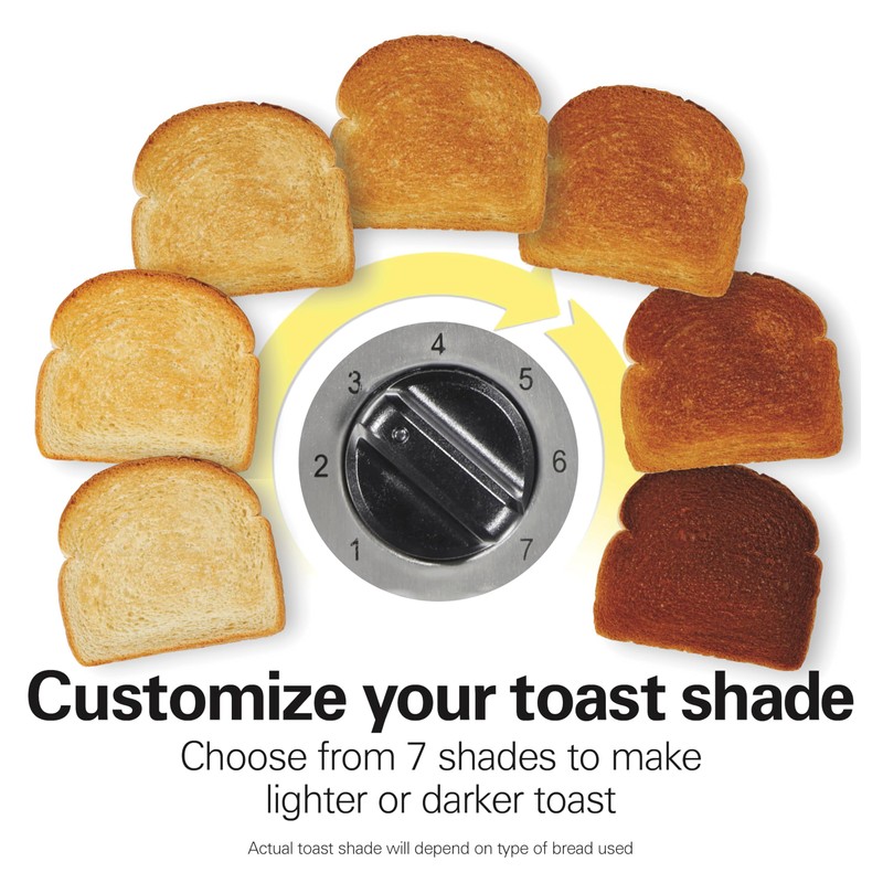 Hamilton Beach Extra Wide Long Slot 2 Slice Toaster, Browning