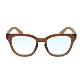 Calabria R860 Blue Light Reading Glasses +1.75 Brown Crystal Orange Grey Plaid Womens Trendy Gaming Computer Readers w/Case