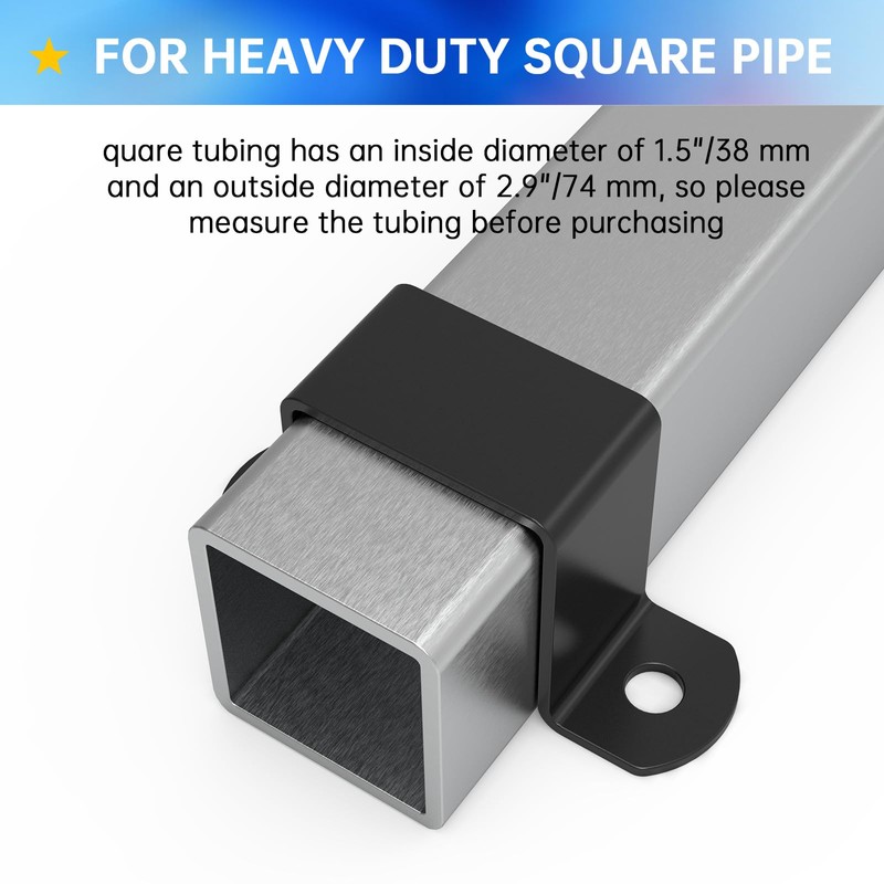 1.5"x1.5" Square Tube Strap Clamp, U shaped Steel Pipe Clamp