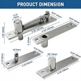 TamBee Door Pivot Hinges Heavy Duty Hinges for Wood Doors 360 Degree Shaft Stainless Steel Pivot Hinge System for Hidden Doors, Bookshelf