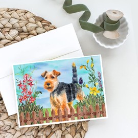Caroline's Treasures Welsh Terrier Spring Greeting Cards and Envelopes Pack of 8