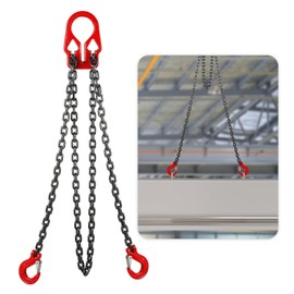 BEAMNOVA Lifting Chains with Adjuster Hooks, 5/16 Inch x 10 Ft, 7000lbs / 3.18 Tons, Chain Slings for Engine Hoist 2 Legs Industrial Grab Hook Heavy Duty