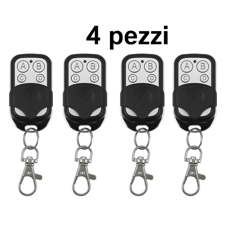 4 Remote Controls with 4 Universal Buttons Frequency 433.92 MHz