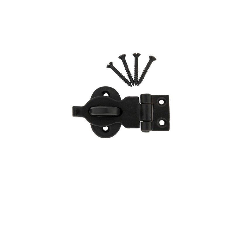STALLION HARDWARE Length 3Inch Black Iron Hasp Latch Rust-Proof Black