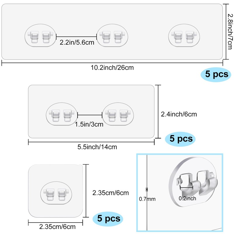 Vivinin 15 Pack Shower Caddy Adhesive Replacement, No Drilling Shower