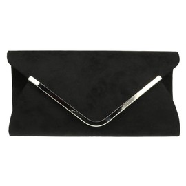 Girly Handbags Womens Envelope Clutch Bag - Black