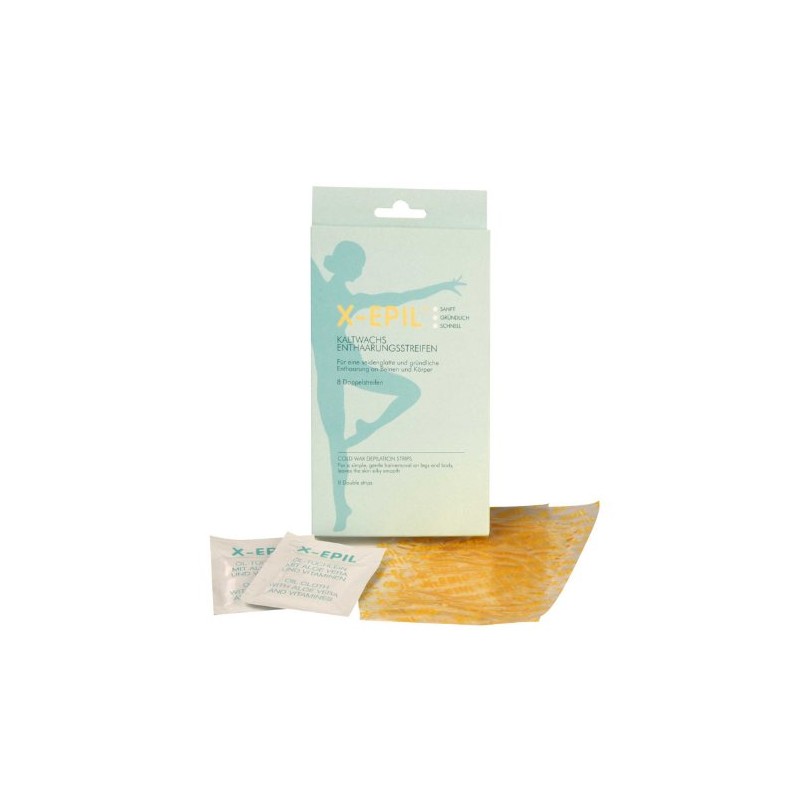 X-EPIL Cold Wax Hair Removal Strips for Legs and Body