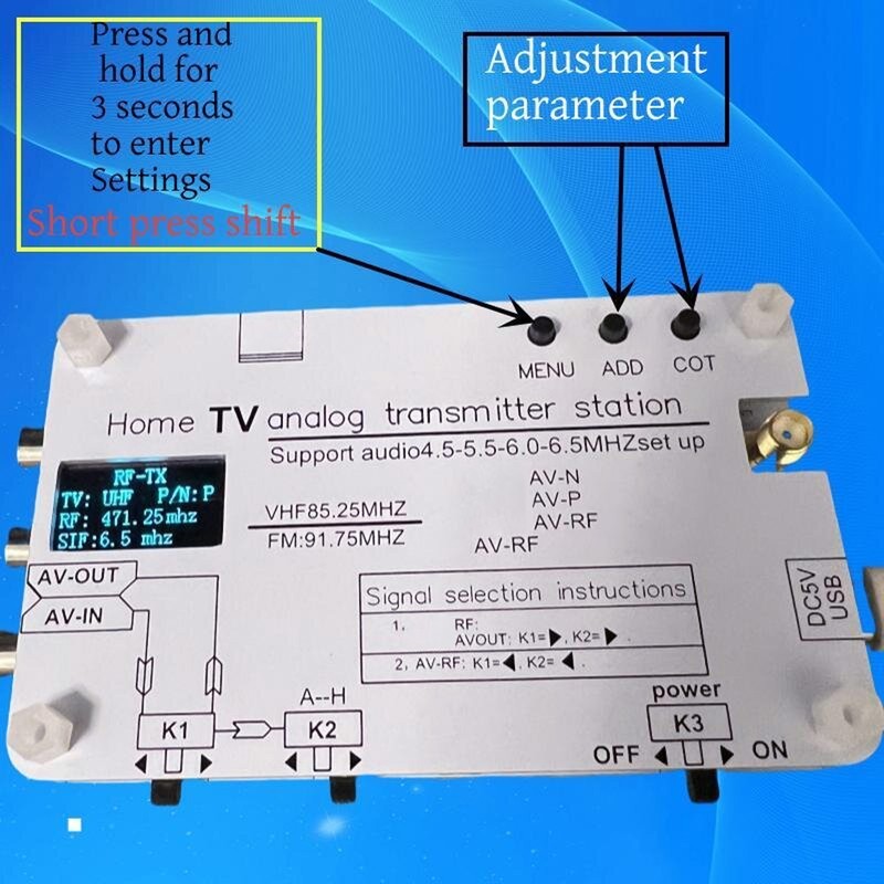 Home TV Analog Transmitter Station Sound Video Signal Transmission AV