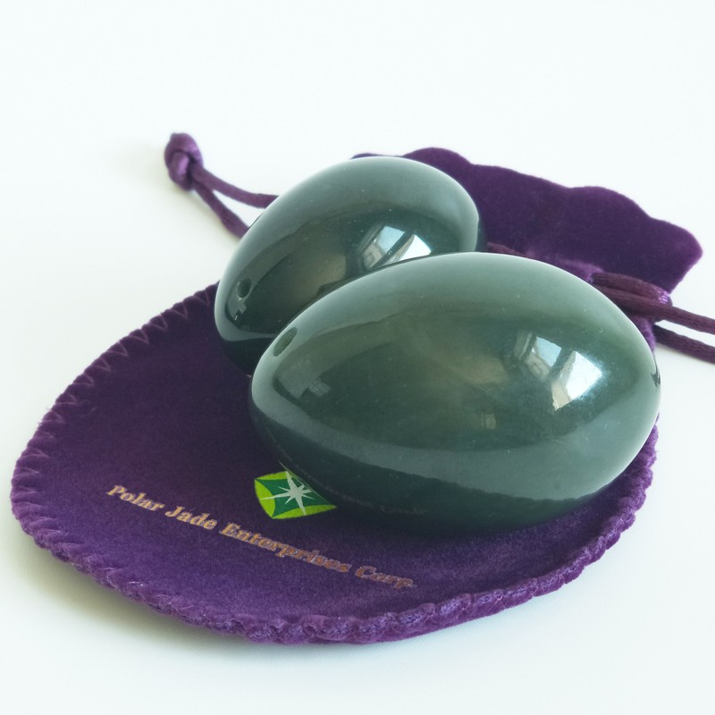 Nephrit Eier 2-Teil set für Anzugs Yoni Liebe Muskeln, gebohrt,